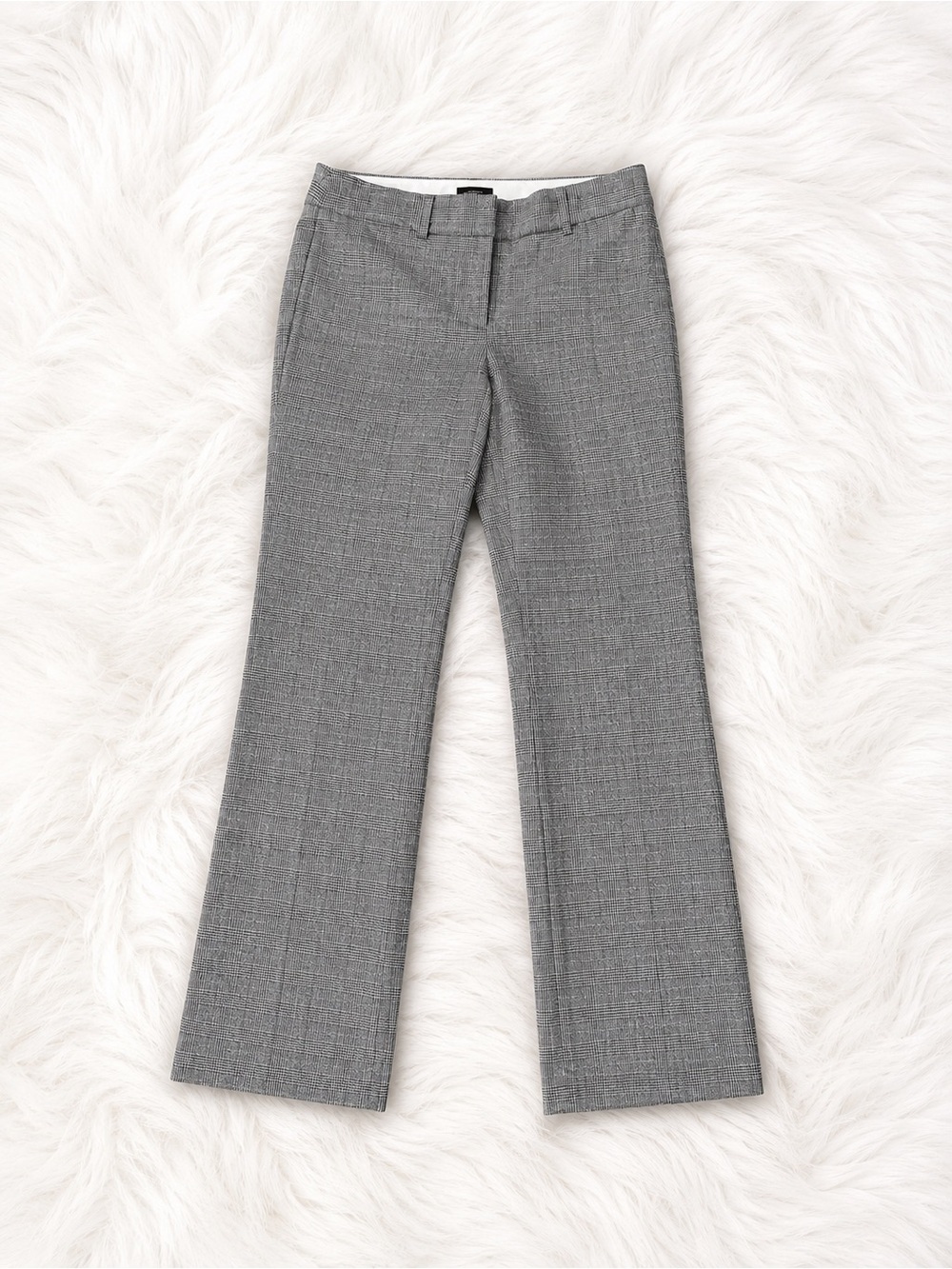 LOFT Marisa Trouser Pants Size 2 Gray Plaid Career Office Quiet Luxury Workwear